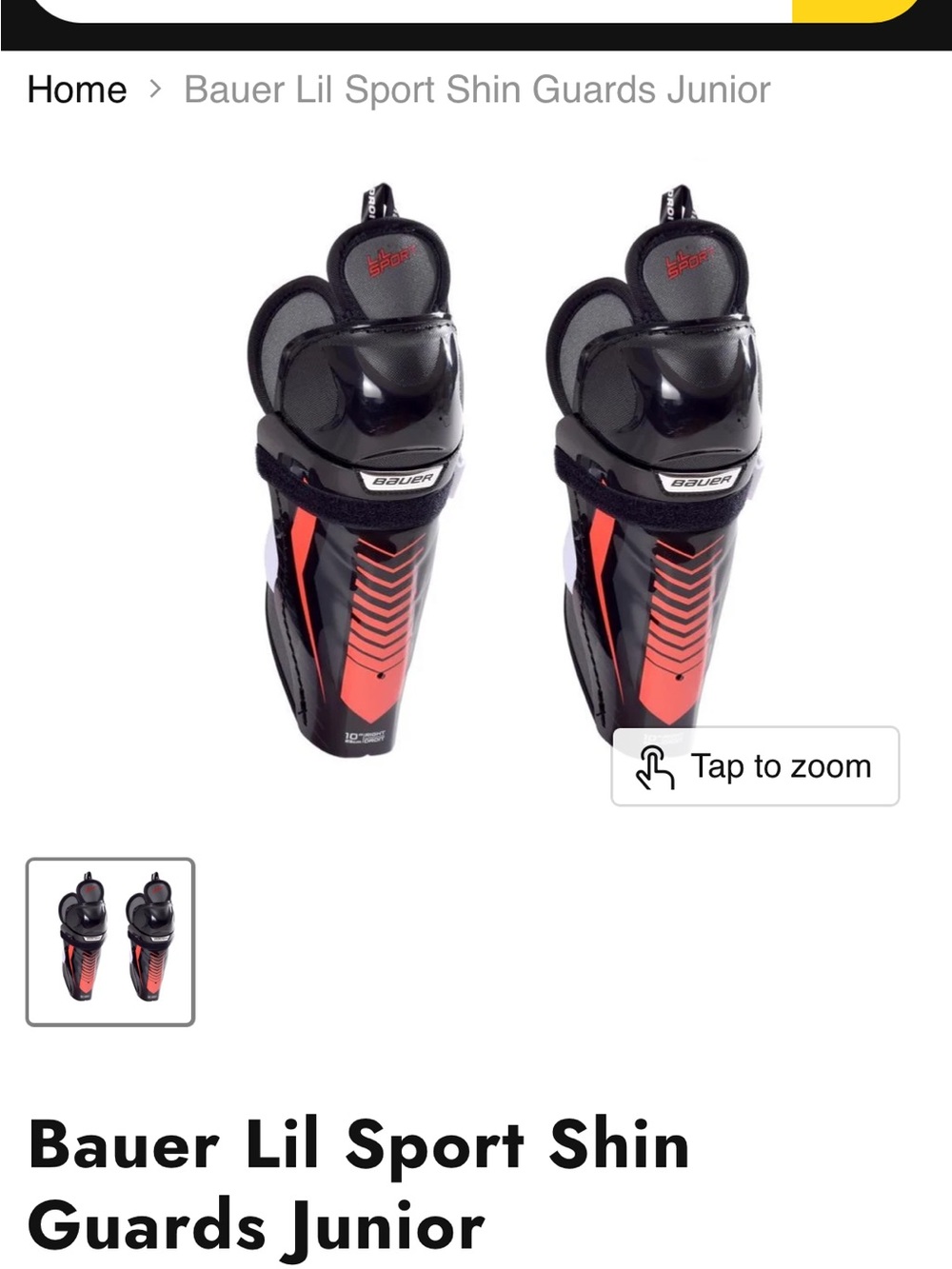 Bauer lil’ sport hockey shin guards. Youth size 9.